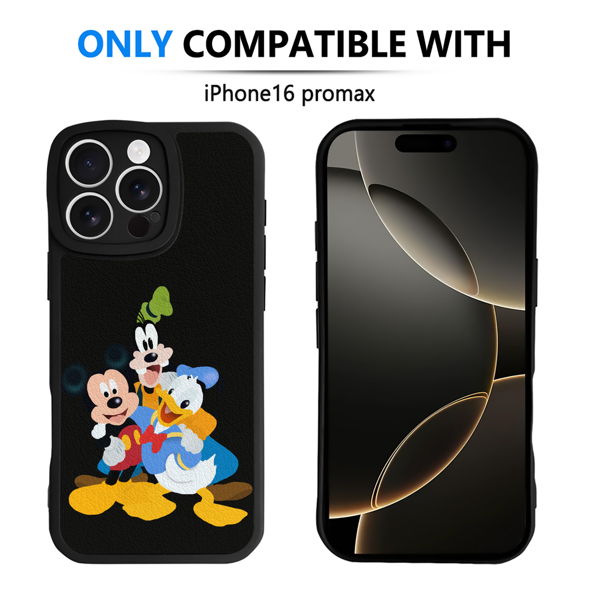 （画像用） ミッキーマウス Mickey Mouse 【iPhone 16シリーズ対応】シリコンスマホケース（レザー調） 材質：シリコン